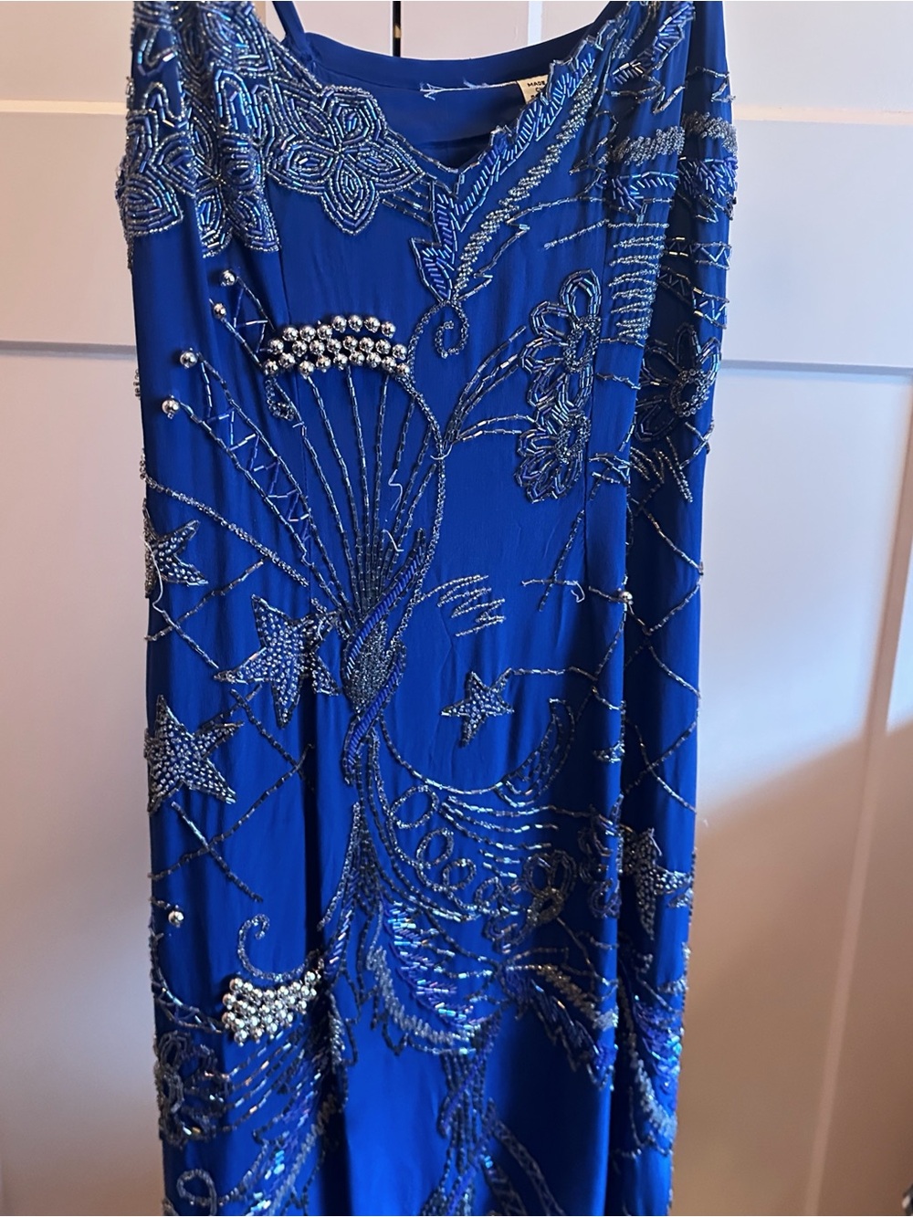 Vintage midnight blue beaded starry sky dress - Picture 3 of 7